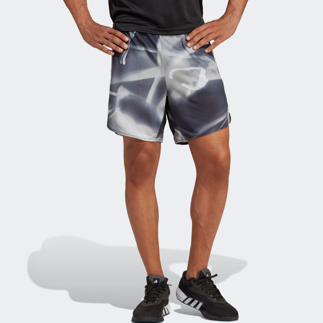 adidas Designed For Training HEAT.RDY HIIT Allover Print Training Shorts 'Sliver Black' IC2039