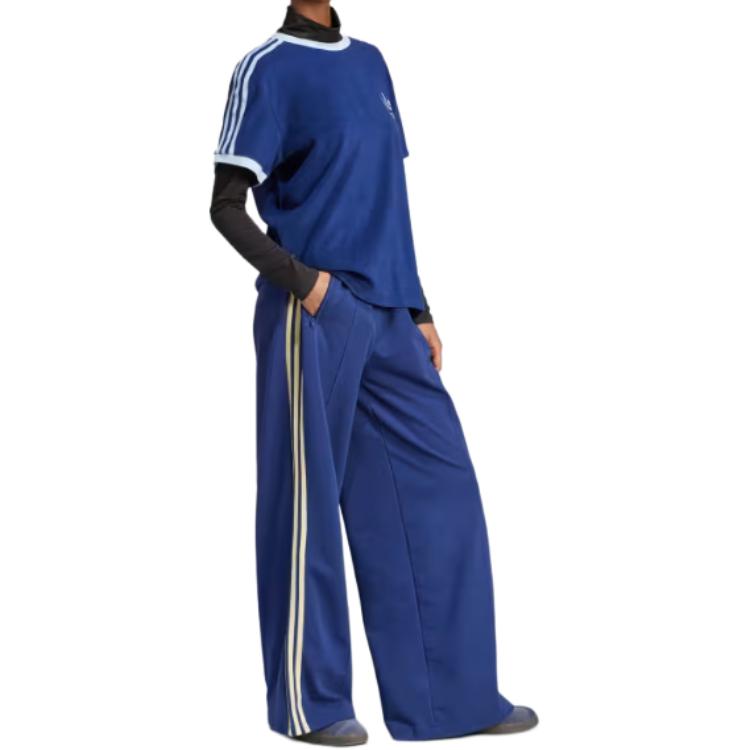 (WMNS) adidas Originals Terry 3-Stripes T-shirt Asia Sizing 'Dark Blue' IR7465