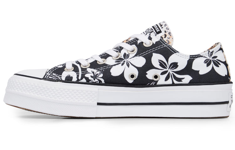 (WMNS) Converse Chuck Taylor All Star Hawaiian Mix Platform Low Top Thick Sole Cherry Blossoms Black Orange 565794C