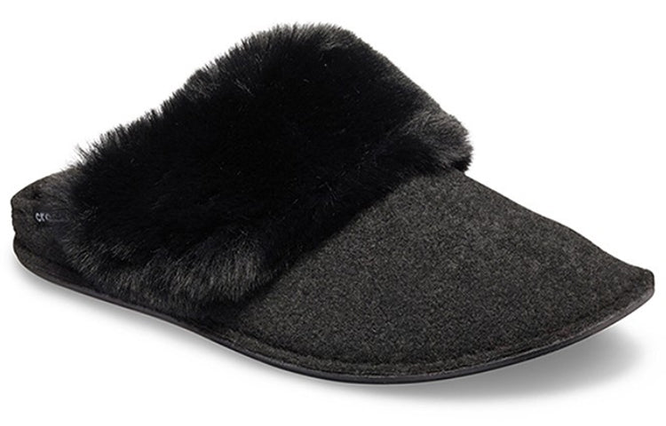 (WMNS) Crocs Mule Fur Slippers 'Black' 205394-001