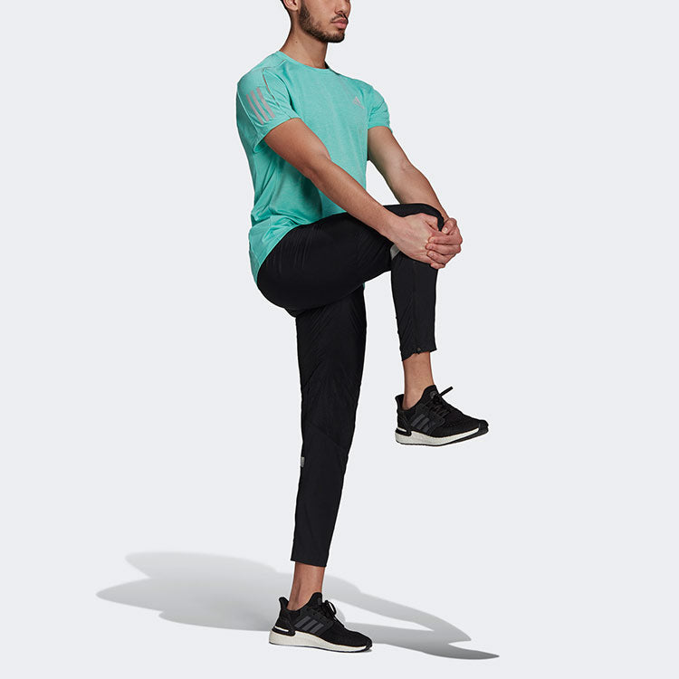 adidas Own The Run Tee Reflective Running Sports Breathable Round Neck Short Sleeve Green GM1600