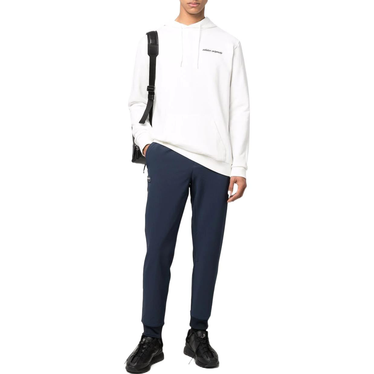 Men's adidas Solid Color Side Logo Casual Pants/Trousers Navy Blue H56670
