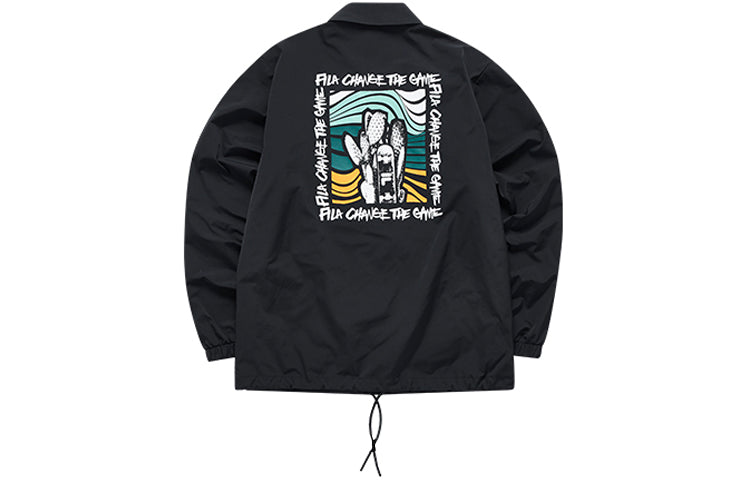 FILA FUSION Casual Sports Woven Jacket Black T11M123704F-BK