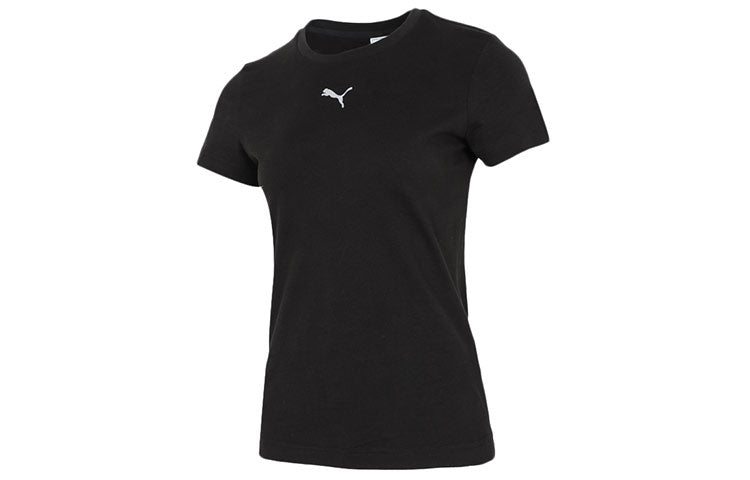 (WMNS) PUMA Logo Printing Round-neck Black 531454-51