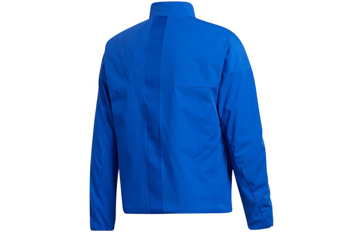 Men's adidas Solid Color Zipper Stand Collar Jacket Blue FS6952
