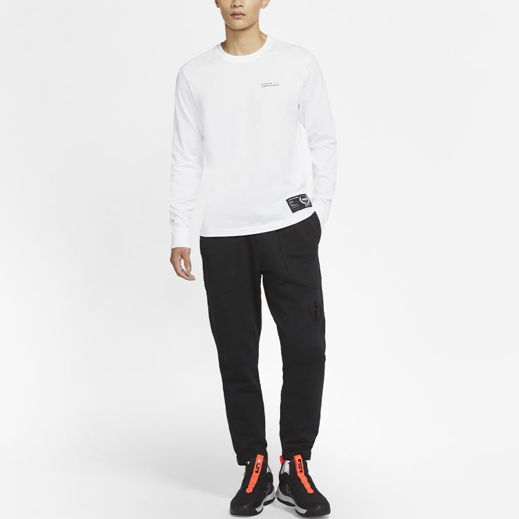 Nike Lebron Dri-Fit Round Collar Basketball Long Sleeved T-Shirt Men's White CV2080-100