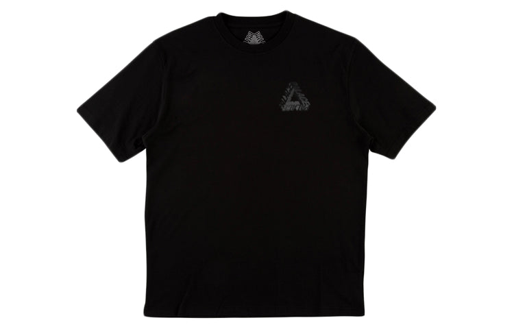 Men's PALACE P-3D Large Triangle Logo Printing Short Sleeve Black P13TS003