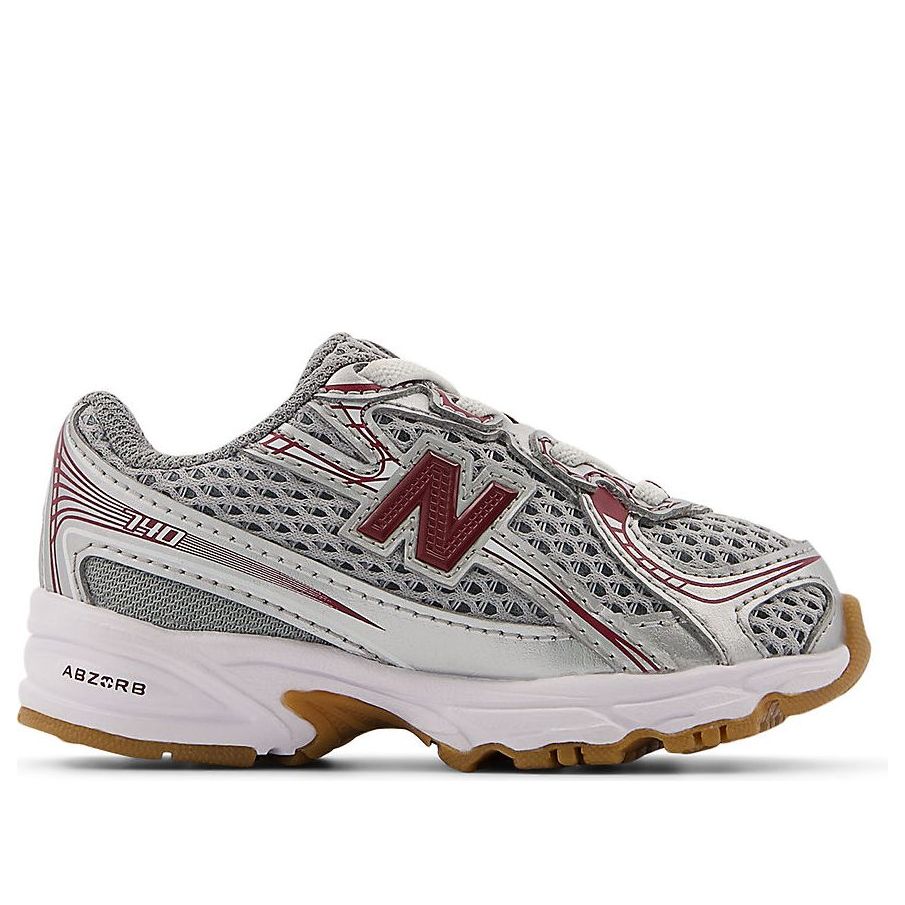 (TD) New Balance 740 Bungee Lace Toddler 'Silver Metallic Monarch Burgundy' IZ740MS