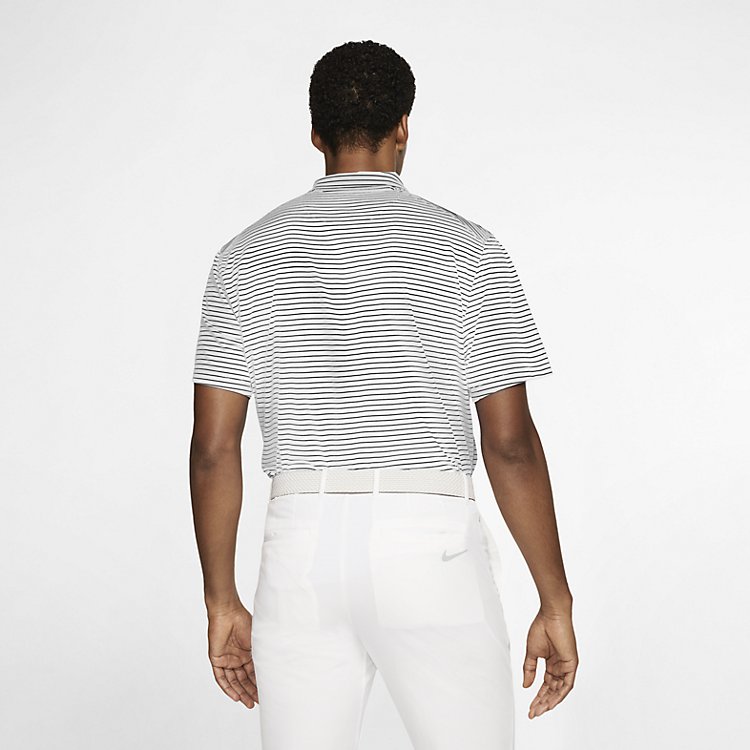 Nike Dri-fit Striped Golf Polo Shirt 'White Black' AJ5482-100