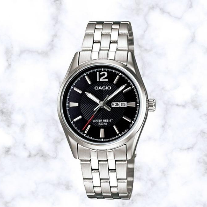 CASIO Quartz Waterproof Stainless Steel Strap Black Analog LTP-1335D-1AV