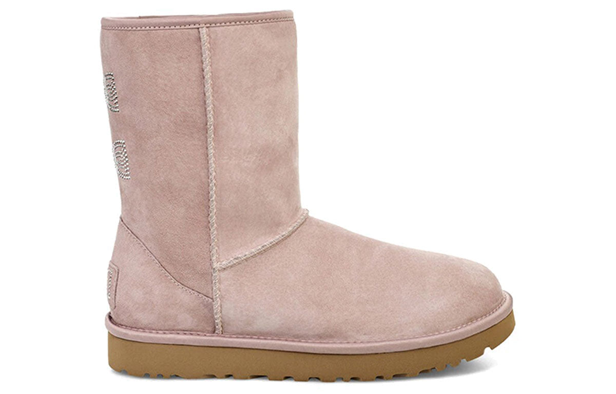 (WMNS) UGG Classic Short Crystal Snow Boots Pink 1091649-DUS