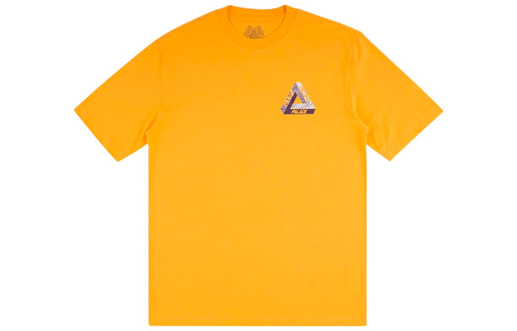 Men's PALACE Logo Pattern Printing Short Sleeve Yellow T-Shirt P18TS223