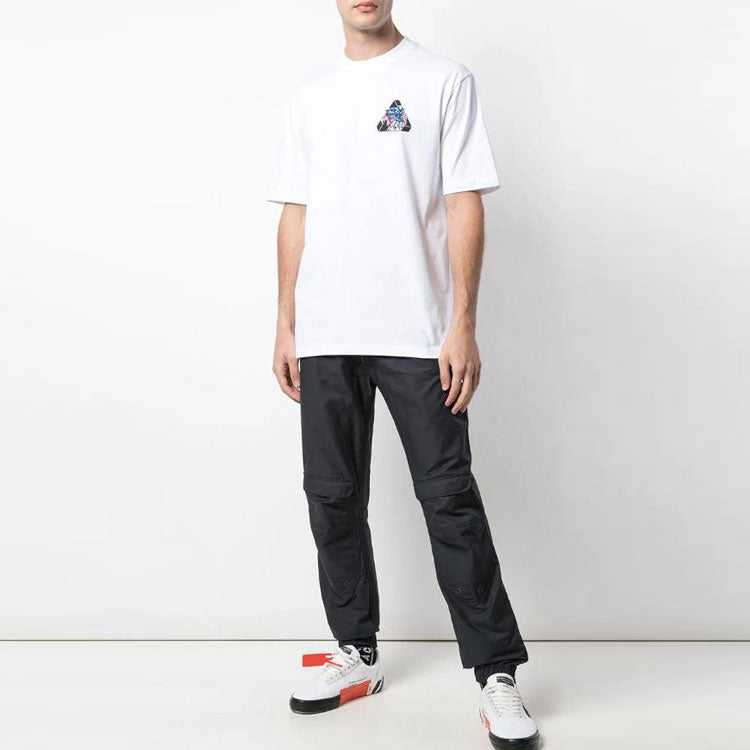 Men's PALACE Ripped Chest logo Printing Short Sleeve White P17TS076T