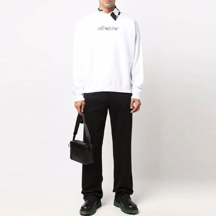 Off-White FW21 Logo Pattern Sports Long Pants Ordinary Version Black OMCJ002F21FAB0011010