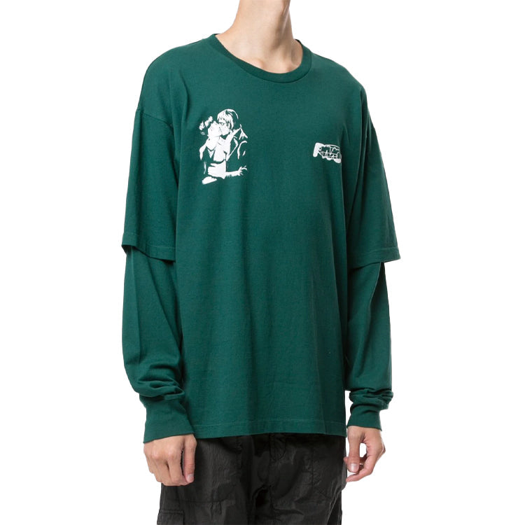 Off-White Logo Printing Long Sleeves Green OMAB022E20JER0025701