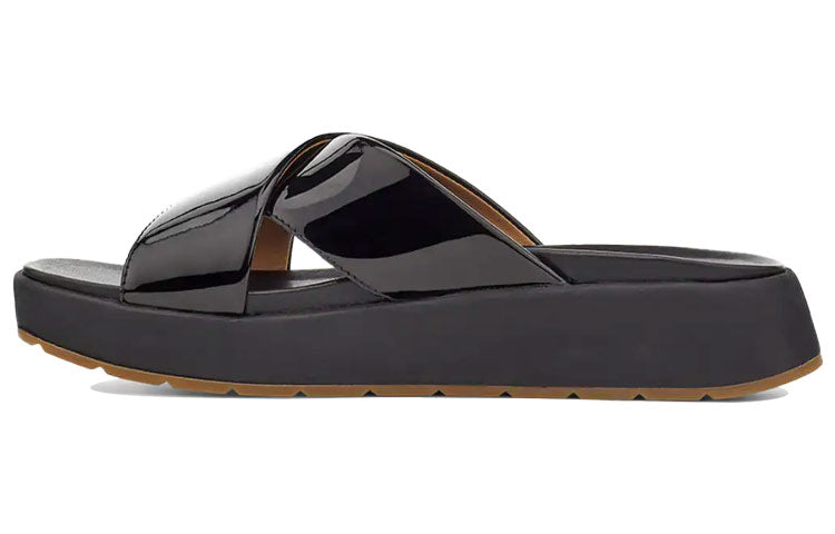 (WMNS) UGG Emily Patent Leather Black Slippers 1107896-BLK