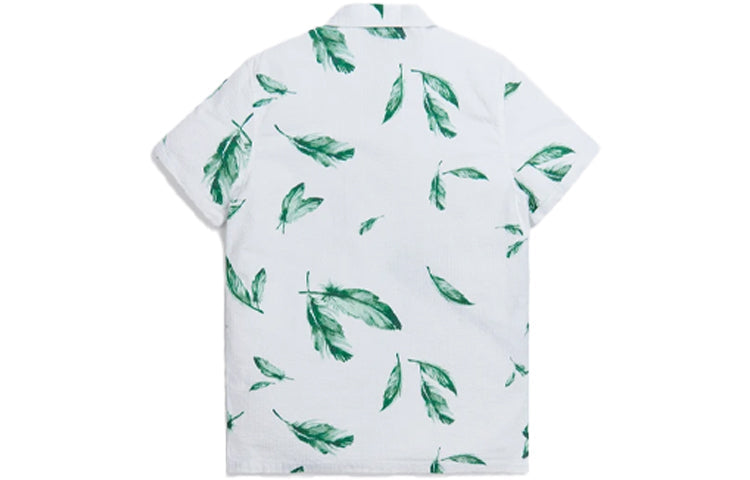 KITH Camp Collar Seersucker Shirt 'White Green' KH3750-101