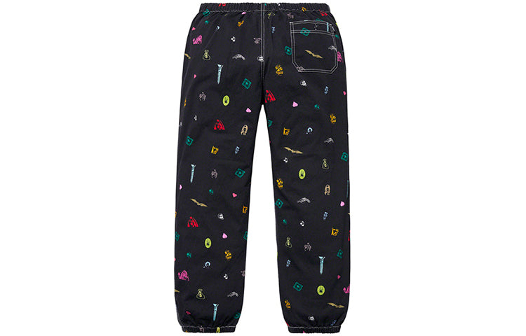Supreme SS19 Deep Space Skate Pant Creative Pattern Casual Pants Unisex Black SUP-SS19-10292