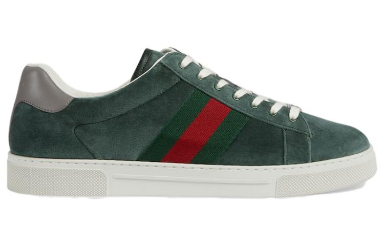 Gucci Ace Velvet Sneakers 'Green Red' 757893-FACGV-3949