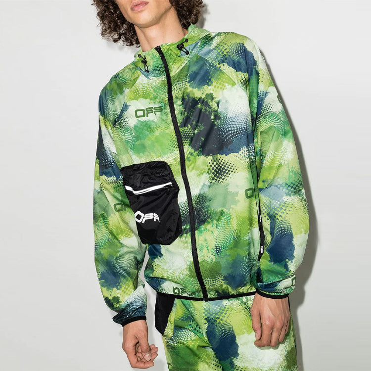 Off-White Zipper Camouflage Printing Jacket Version Green OMVL011I21FAB0028401