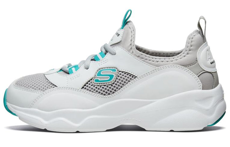 (WMNS) Skechers D'lites Airy Sneakers White/Grey/Green 66666207-WLGY