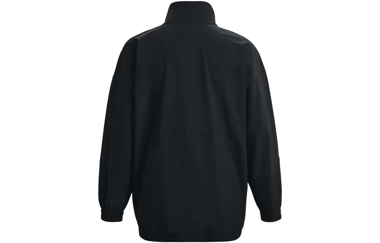 (WMNS) Under Armour Woven Full Zip Oversized Jacket 'Black' 1369890-002