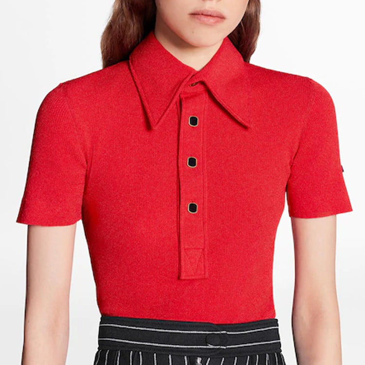LOUIS VUITTON LV Fw20 Romance Strikes Qixi Festival Limited Knitted Polo Top For Red 1A7T6