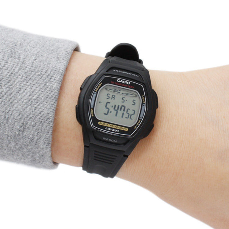 CASIO Waterproof Sports Mens Black Digital LW-201-1A