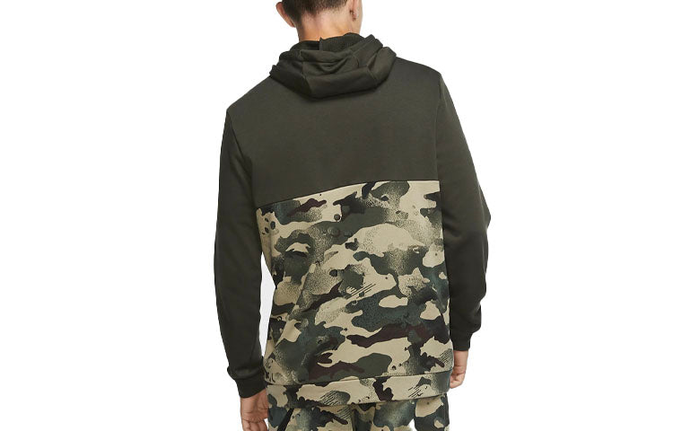 Nike DRI-FIT Colorblock Camouflage Zipper Cardigan Training Hooded Jacket Red Green Redgreen CU6049-355
