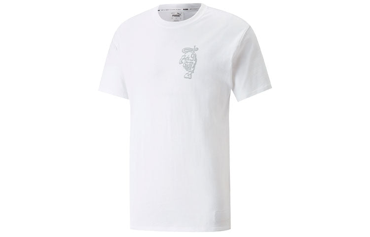 PUMA Crew Neck Short Sleeve T-Shirt 'White' 534227-01