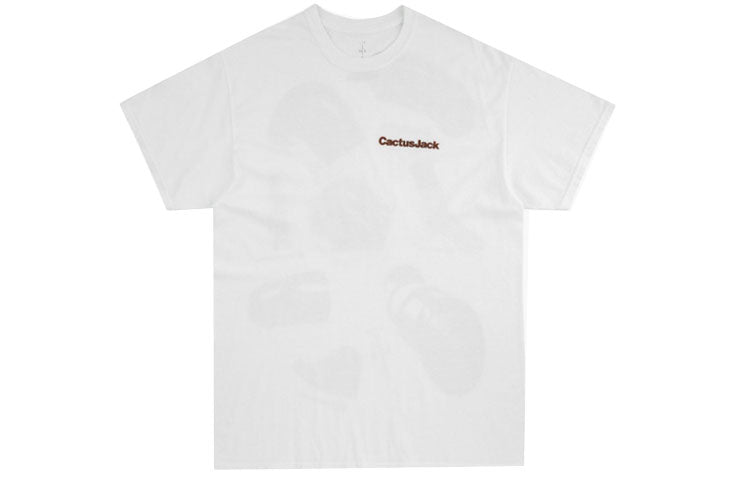 Travis Scott X Mcdonald X PULES Tripartite Crossover Back Pattern Round Neck Short Sleeve White T-Shirt CJMD-SS33