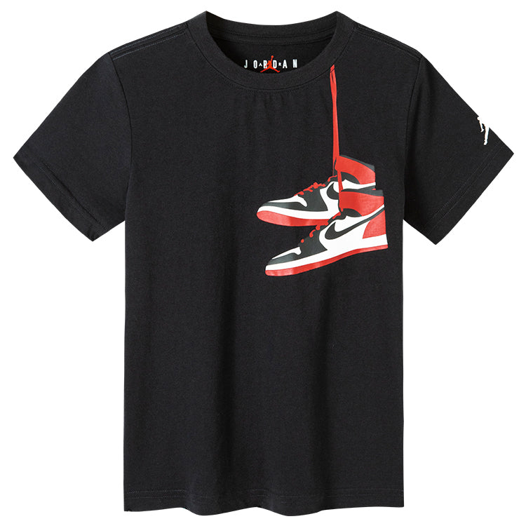 (PS) Air Jordan AJ1 Shoe Crew Tee 'Black Red' JD2132013GS-001