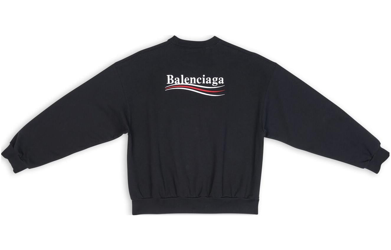 Balenciaga Political Campaign Crewneck Sweater 'Black' 697869TKVI91070