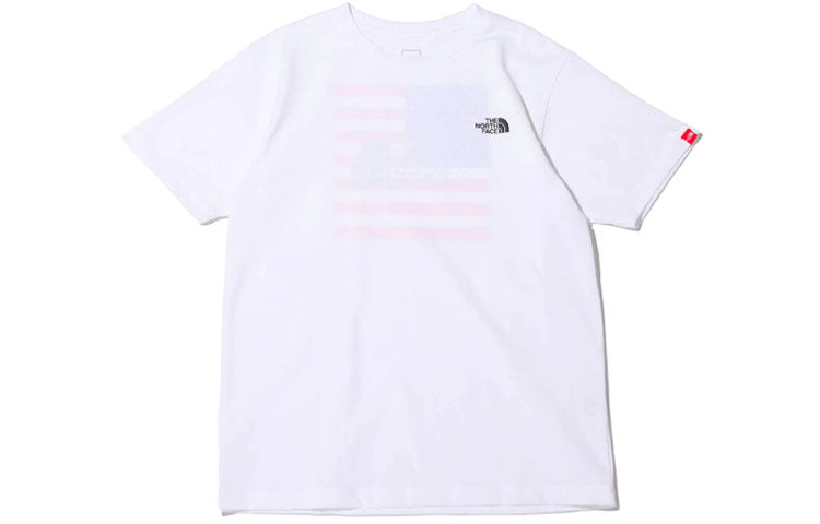 Men's THE NORTH FACE National Flag Printing logo Short Sleeve White NT32053-W