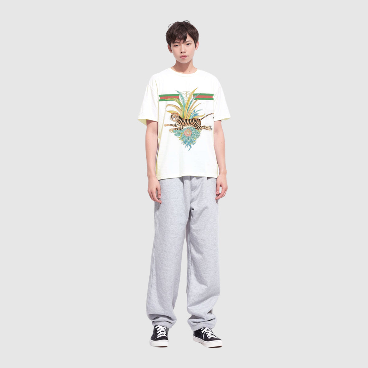 Gucci SS22 GG Men Tiger Cotton T-Shirt 'White' 548334-XJD3W-9095