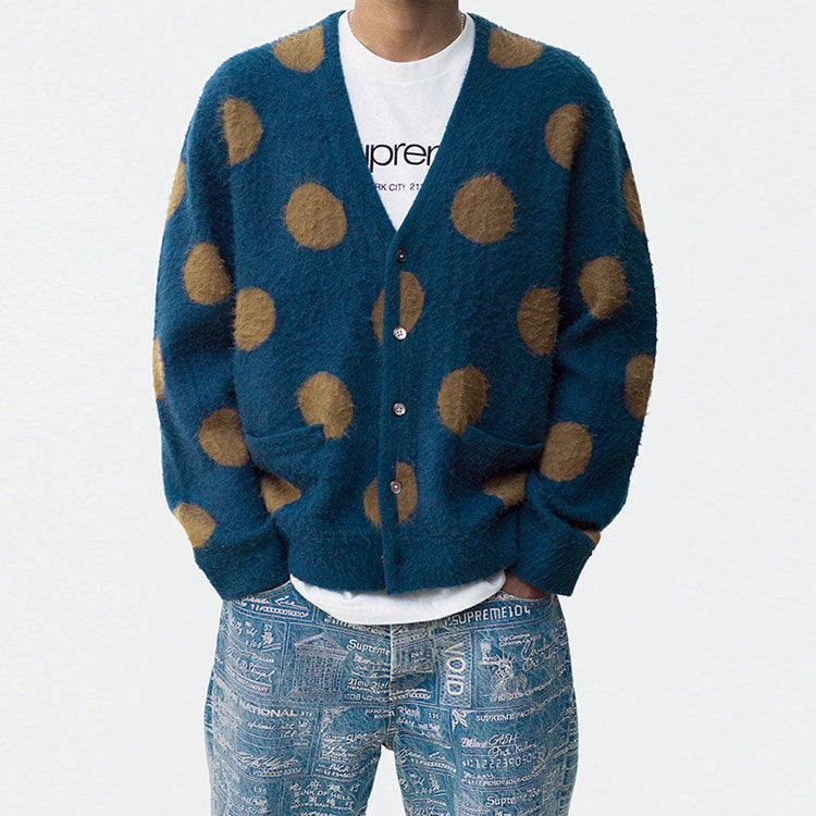 Supreme Brushed Polka Dot Cardigan 'Blue Yellow' SUP-SS20-154