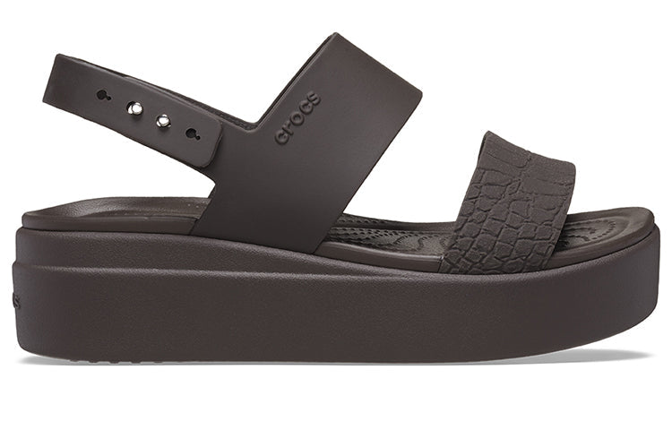 (WMNS) Crocs Brooklyn Croco Low Espresso Sandal 'Brown' 208585-206