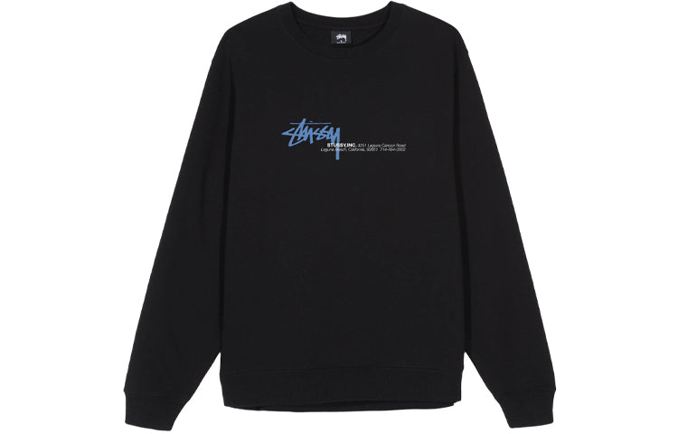 Stussy Unisex Printing Round-neck Sweatshirt Black 3913616
