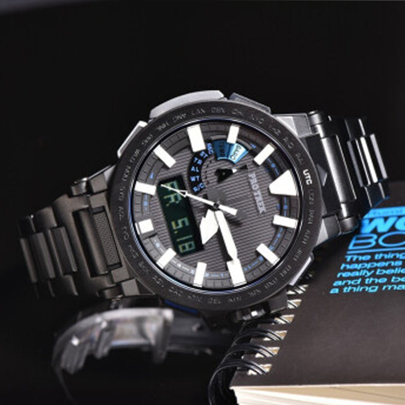 CASIO Sapphire Crystal Waterproof Sports Mens Black Analog/Digital Combo PRX-8000YT-1BDR