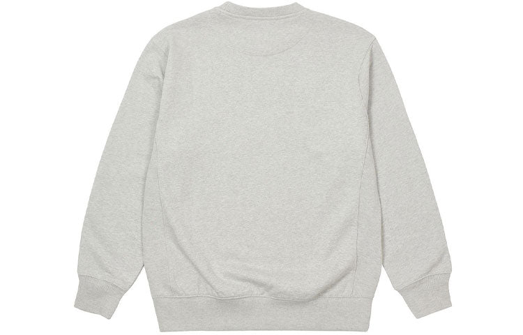 PALACE Square Patch Crew Round Neck Small Logo Solid Color Long Sleeves Unisex Gray P20CW007