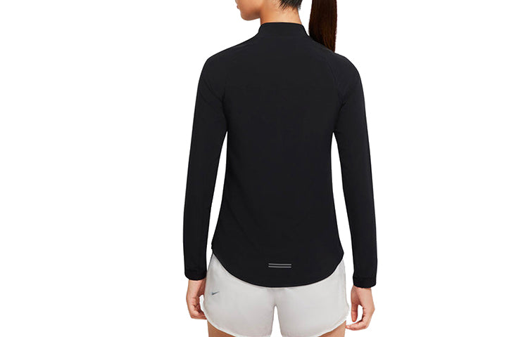 (WMNS) Nike logo Sports Running Jacket Black CU3043-010