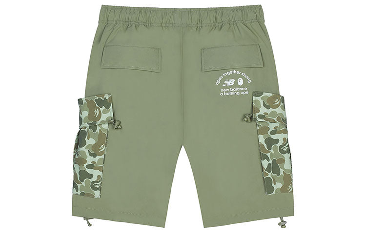 New Balance x A Bathing Ape Relaxed Fit Shorts Asia Sizing 'Green White' BASP6000-GRX