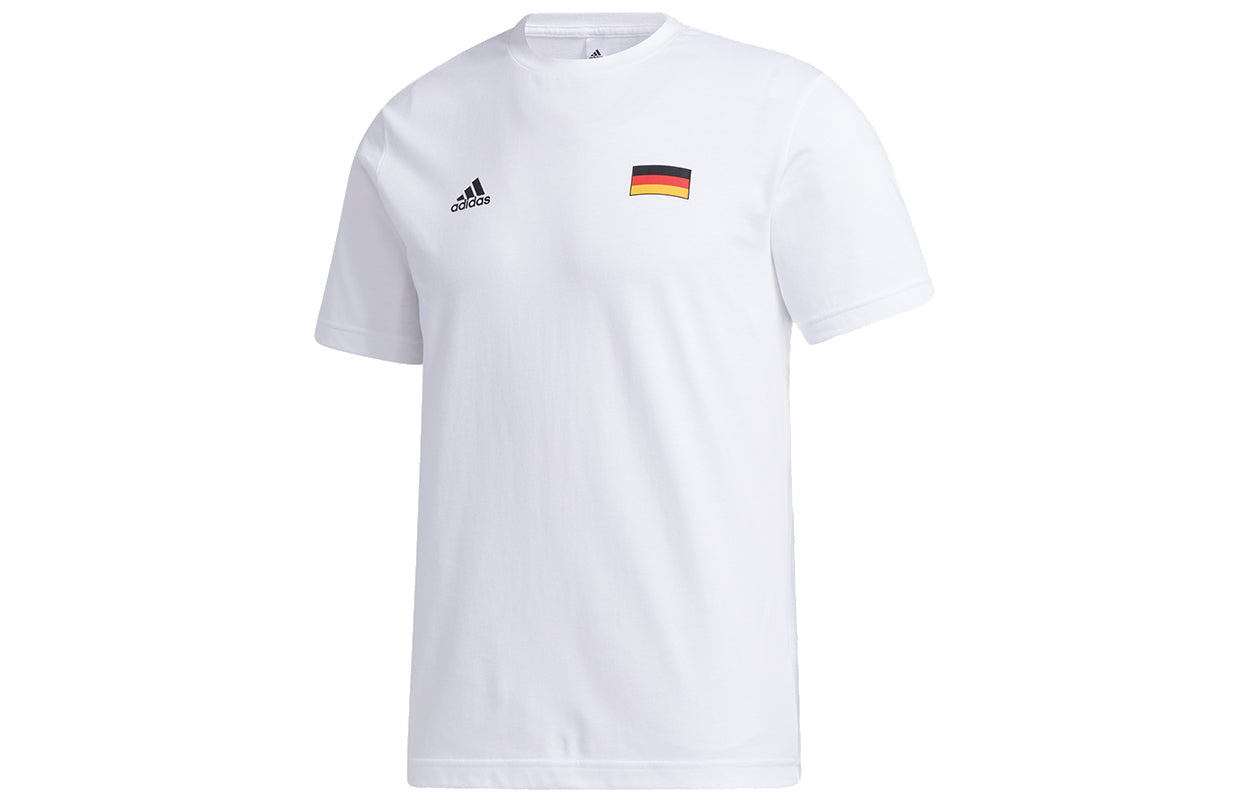 adidas I Am Germany Soccer/Football Sports Knit Round Neck Short Sleeve White GL1997