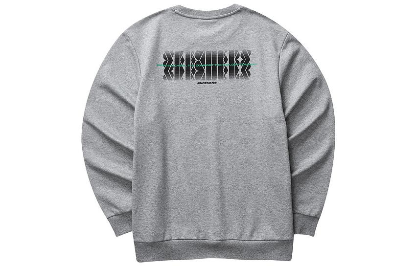 Skechers Colorful Casual Series Graphic Crew Sweatshirt 'Grey Black' L323M099-004F
