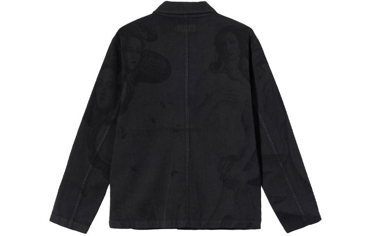 Stussy Unisex Venus Chor Printing Lapel Jacket Black 115600