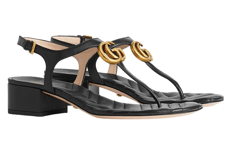 (WMNS) Gucci Marmont Double G sandal 'Black' 674840-BKO00-1000