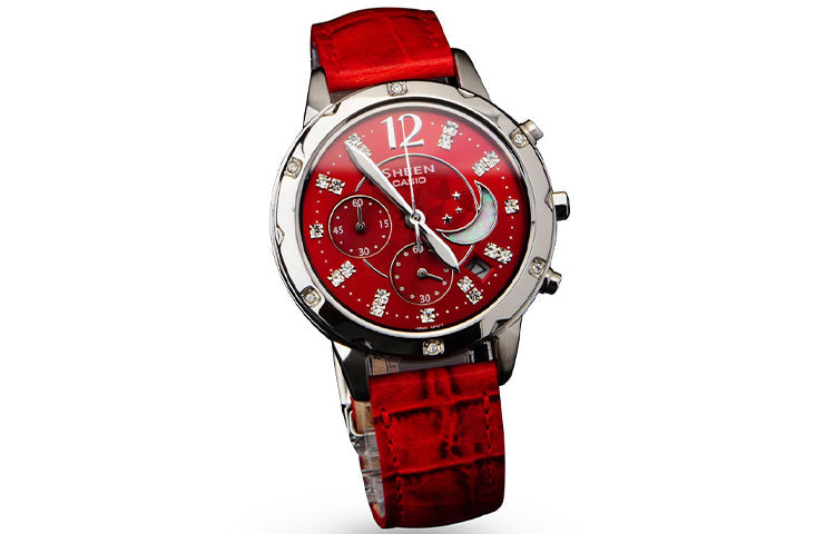 CASIO Female SHEEN Japan / South Korea Fashion Red Analog SHE-5017L-4A