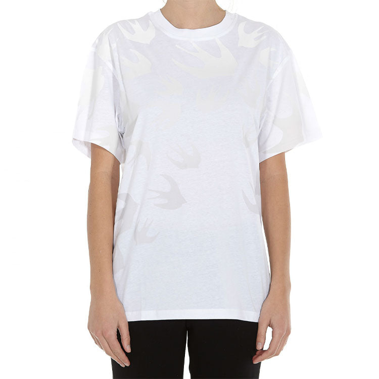 McQ Alexander McQueen SS21 Swallow Pattern Short Sleeve White 583305-ROT43-9000