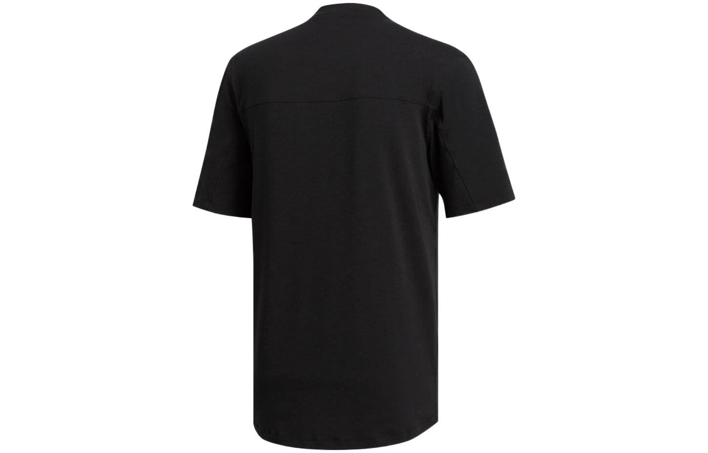 Men's adidas Solid Color Minimalistic Round Neck Pullover Short Sleeve Japanese Version Black T-Shirt FL4789