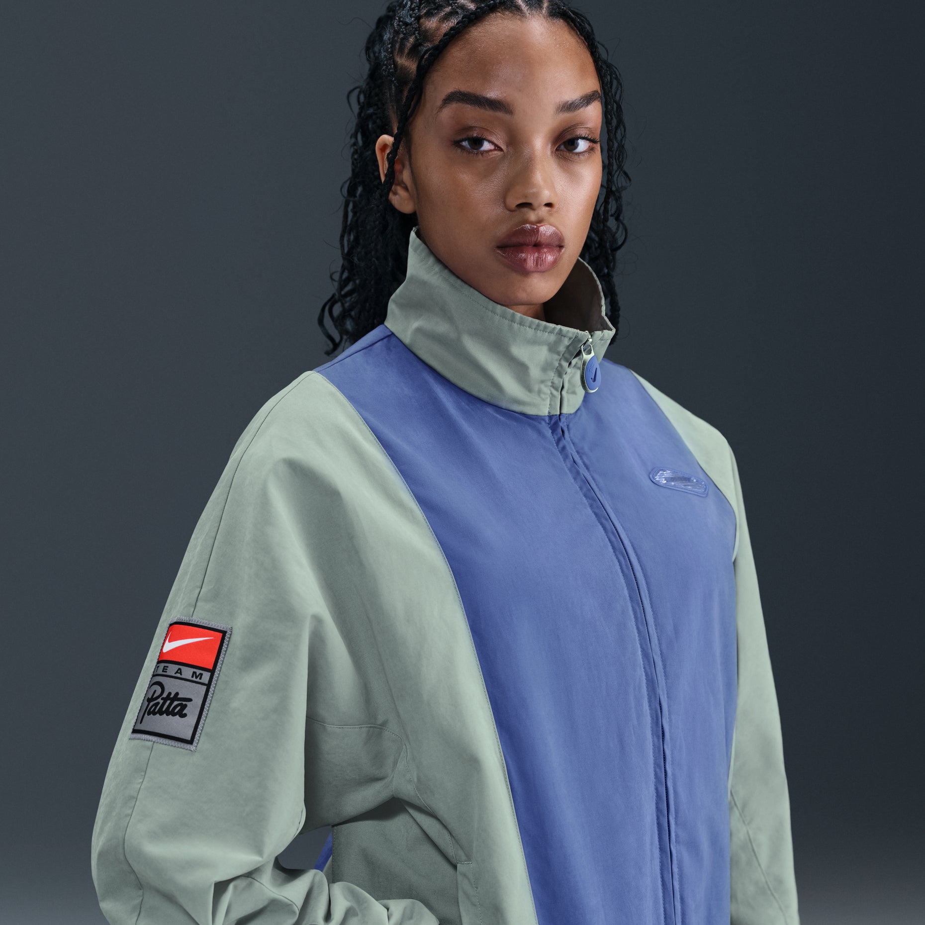 Nike x Patta Track Jacket Asia Sizing 'Grey Blue' HJ0713-073